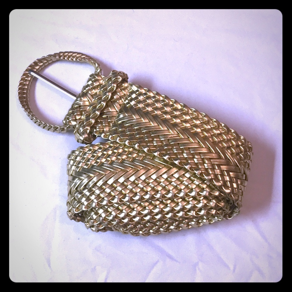 Gold woven belt - 2” wide by 43” long